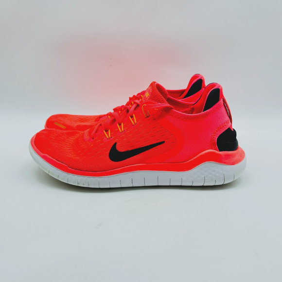 Nike Free Rn Womens 8 Orange Flyknit Running Shoes Athletic Sneakers Trainers - Picture 4 of 10
